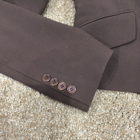 BCBG MAXAZRIA Tuxedo Blazer Brown Tailored Crop Size Small Stretch Lined - Picture 8 of 12